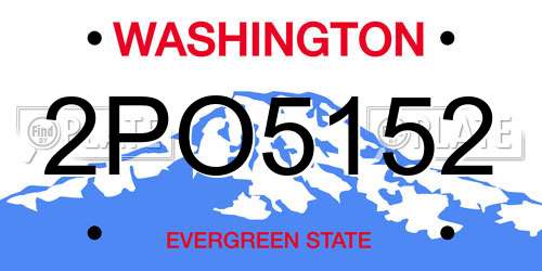2PO5152 Washington License Plate
