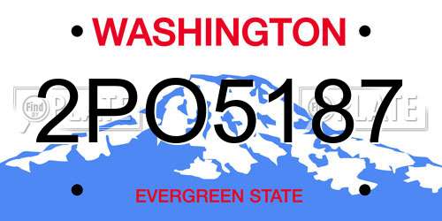 2PO5187 Washington License Plate