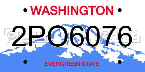 2PO6076 Washington License Plate