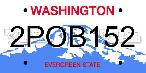2POB152 Washington License Plate