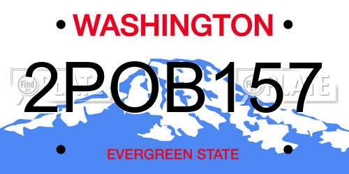 2POB157 Washington License Plate