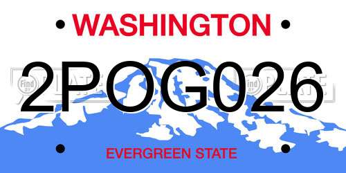 2POG026 Washington License Plate