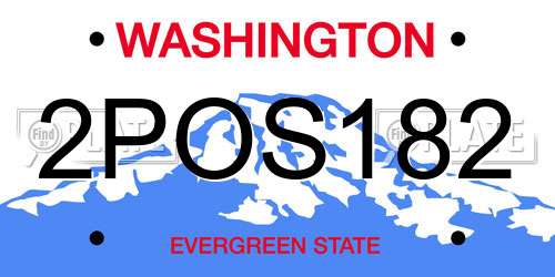 2POS182 Washington License Plate