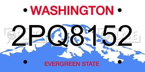 2PQ8152 Washington License Plate