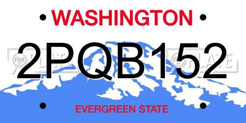 2PQB152 Washington License Plate