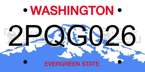 2PQG026 Washington License Plate