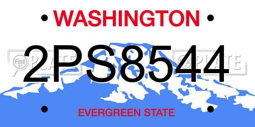 2PS8544 Washington License Plate