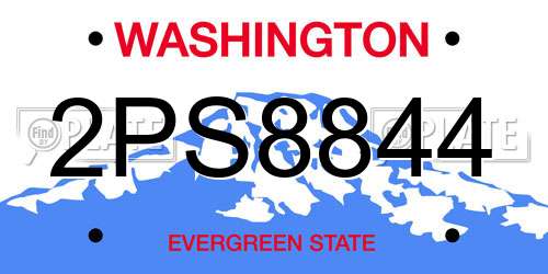 2PS8844 Washington License Plate