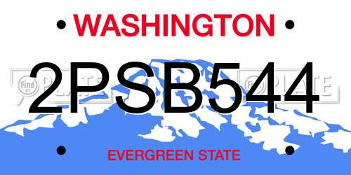 2PSB544 Washington License Plate