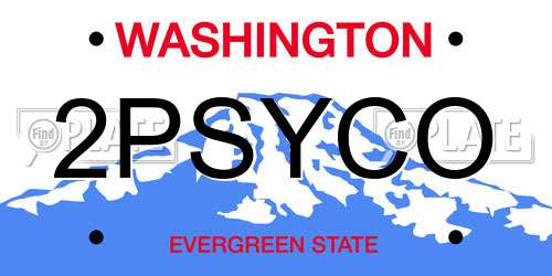 2PSYCO Washington License Plate