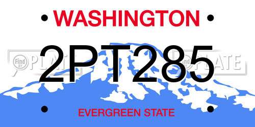 2PT285 Washington License Plate