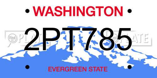 2PT785 Washington License Plate