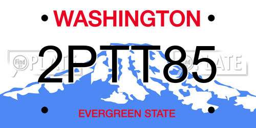 2PTT85 Washington License Plate