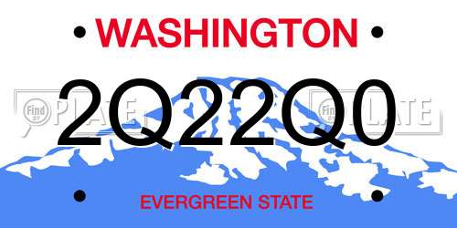 2Q22Q0 Washington License Plate