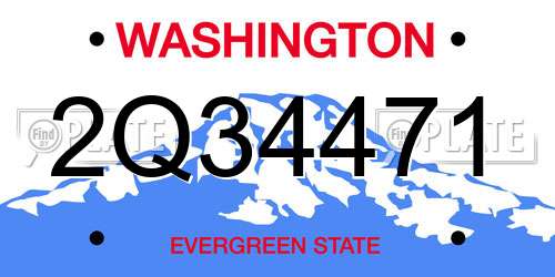 2Q34471 Washington License Plate