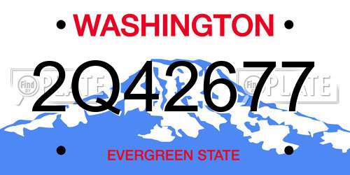 2Q42677 Washington License Plate