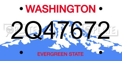 2Q47672 Washington License Plate