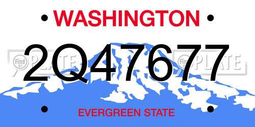 2Q47677 Washington License Plate