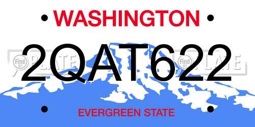 2QAT622 Washington License Plate