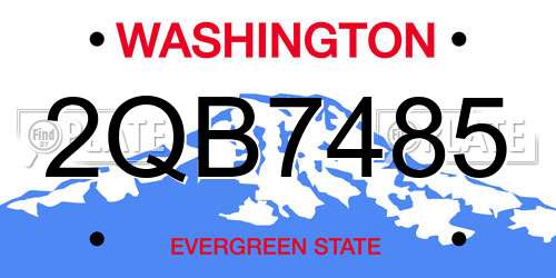 2QB7485 Washington License Plate