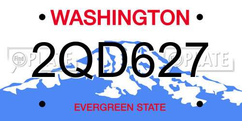 2QD627 Washington License Plate