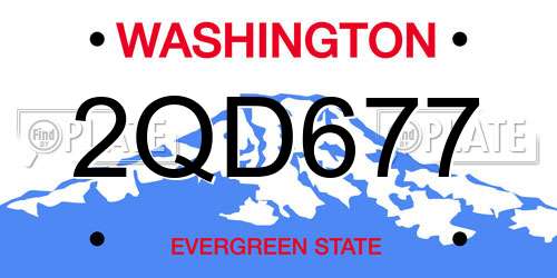 2QD677 Washington License Plate