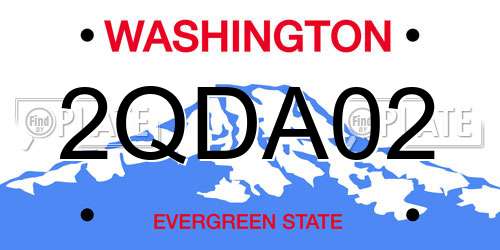 2QDA02 Washington License Plate