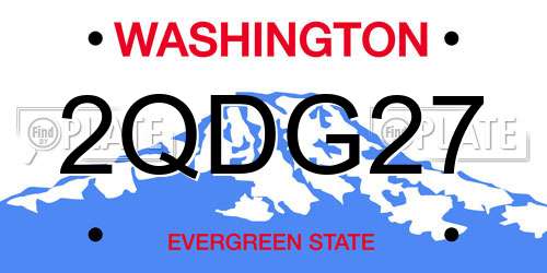 2QDG27 Washington License Plate