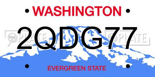 2QDG77 Washington License Plate