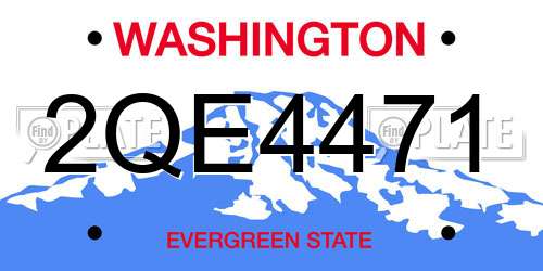 2QE4471 Washington License Plate