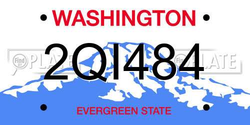 2QI484 Washington License Plate