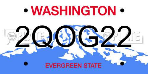 2QOG22 Washington License Plate