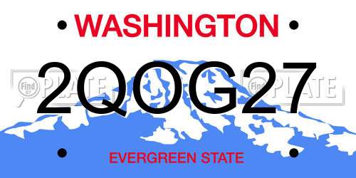 2QOG27 Washington License Plate