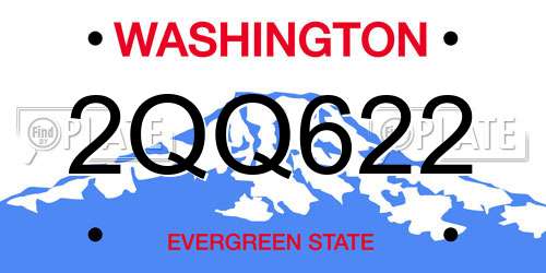 2QQ622 Washington License Plate