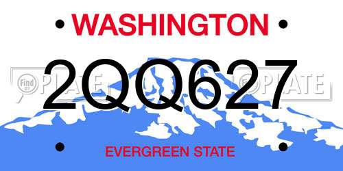 2QQ627 Washington License Plate