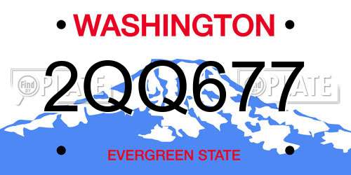 2QQ677 Washington License Plate