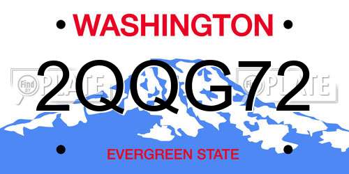 2QQG72 Washington License Plate