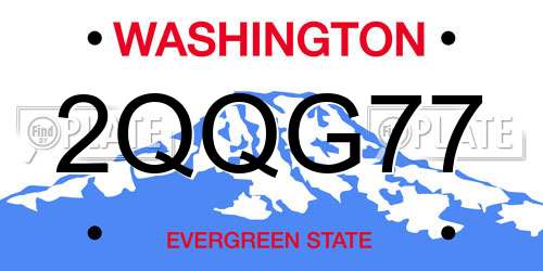2QQG77 Washington License Plate