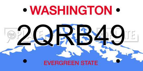 2QRB49 Washington License Plate