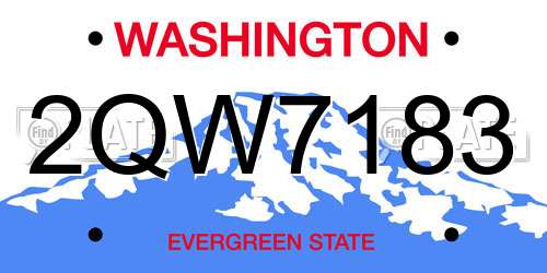 2QW7183 Washington License Plate