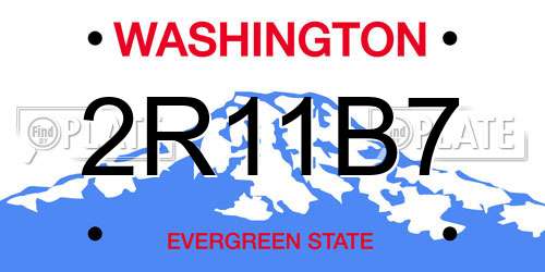 2R11B7 Washington License Plate