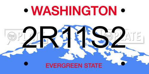 2R11S2 Washington License Plate
