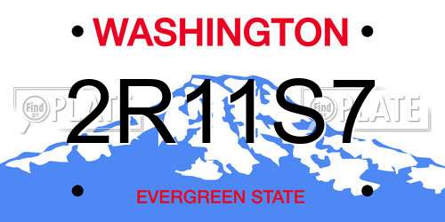 2R11S7 Washington License Plate