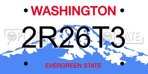 2R26T3 Washington License Plate