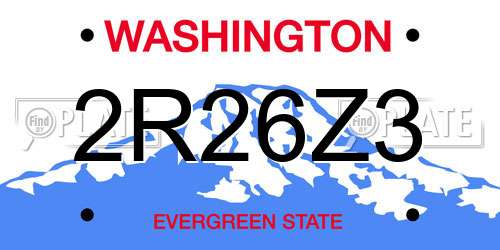 2R26Z3 Washington License Plate