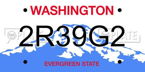 2R39G2 Washington License Plate