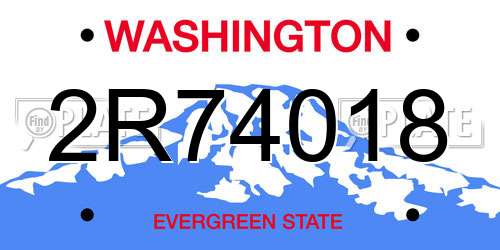 2R74018 Washington License Plate