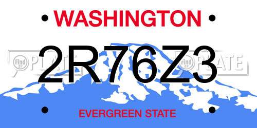 2R76Z3 Washington License Plate