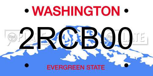 2RCB00 Washington License Plate