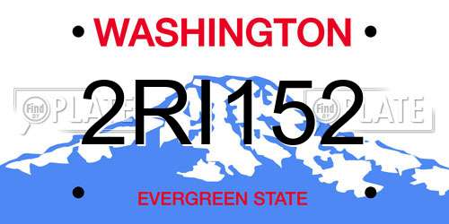 2RI152 Washington License Plate
